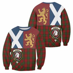 ScotsTee Shop Dunbar Crest Tartan Sweatshirt with Lion Rampant Saltire Style