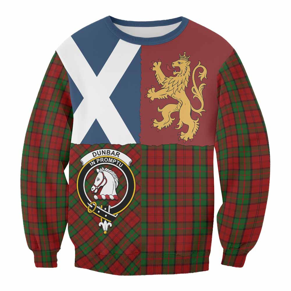 ScotsTee Shop Dunbar Crest Tartan Sweatshirt with Lion Rampant Saltire Style