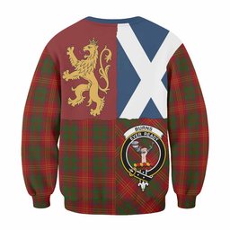 ScotsTee Shop Burns Crest Tartan Sweatshirt with Lion Rampant Saltire Style