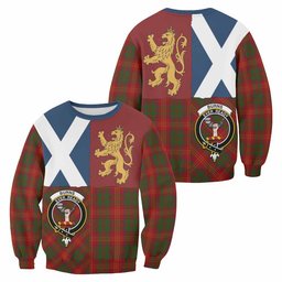 ScotsTee Shop Burns Crest Tartan Sweatshirt with Lion Rampant Saltire Style