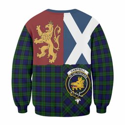 ScotsTee Shop Campbell Crest Tartan Sweatshirt with Lion Rampant Saltire Style