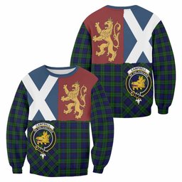 ScotsTee Shop Campbell Crest Tartan Sweatshirt with Lion Rampant Saltire Style