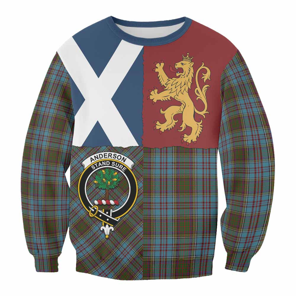 ScotsTee Shop Anderson Crest Tartan Sweatshirt with Lion Rampant Saltire Style