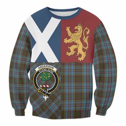 ScotsTee Shop Anderson Crest Tartan Sweatshirt with Lion Rampant Saltire Style