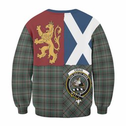 ScotsTee Shop Craig Crest Tartan Sweatshirt with Lion Rampant Saltire Style