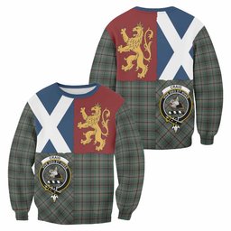 ScotsTee Shop Craig Crest Tartan Sweatshirt with Lion Rampant Saltire Style