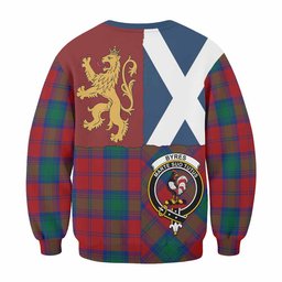 ScotsTee Shop Byres (Byses) Crest Tartan Sweatshirt with Lion Rampant Saltire Style