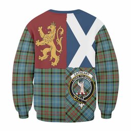ScotsTee Shop Cathcart Crest Tartan Sweatshirt with Lion Rampant Saltire Style
