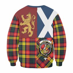 ScotsTee Shop Dewar Crest Tartan Sweatshirt with Lion Rampant Saltire Style