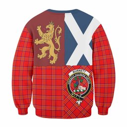 ScotsTee Shop Burnett Crest Tartan Sweatshirt with Lion Rampant Saltire Style