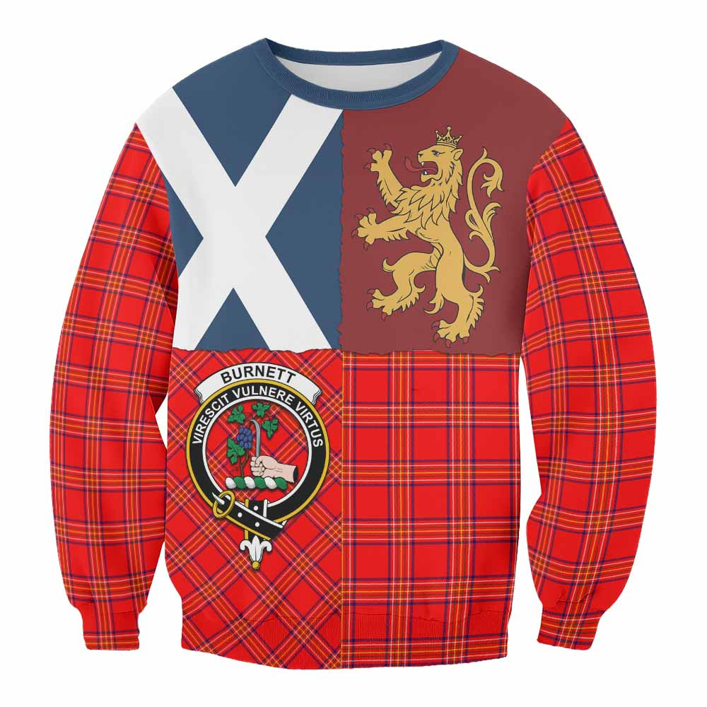ScotsTee Shop Burnett Crest Tartan Sweatshirt with Lion Rampant Saltire Style