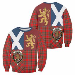 ScotsTee Shop Binning Crest Tartan Sweatshirt with Lion Rampant Saltire Style