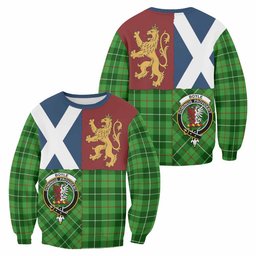 ScotsTee Shop Boyle Crest Tartan Sweatshirt with Lion Rampant Saltire Style