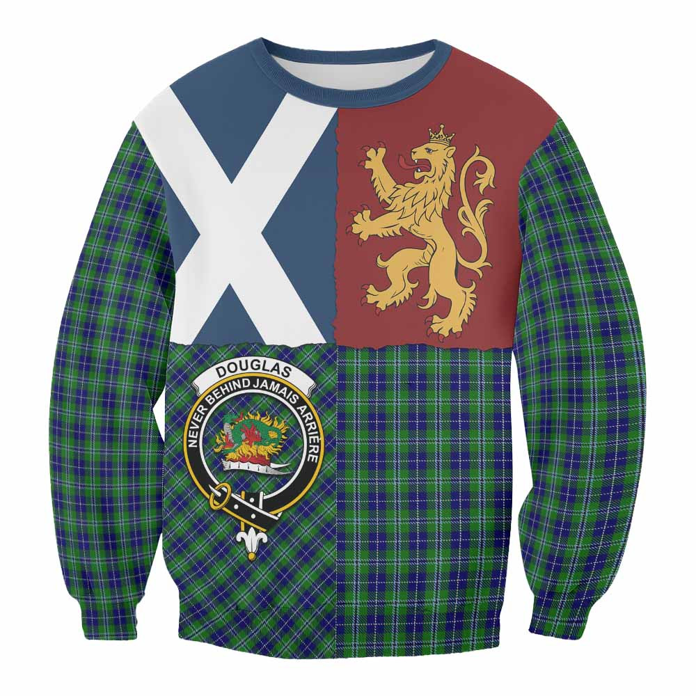 ScotsTee Shop Douglas Crest Tartan Sweatshirt with Lion Rampant Saltire Style