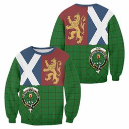 ScotsTee Shop Don Crest Tartan Sweatshirt with Lion Rampant Saltire Style