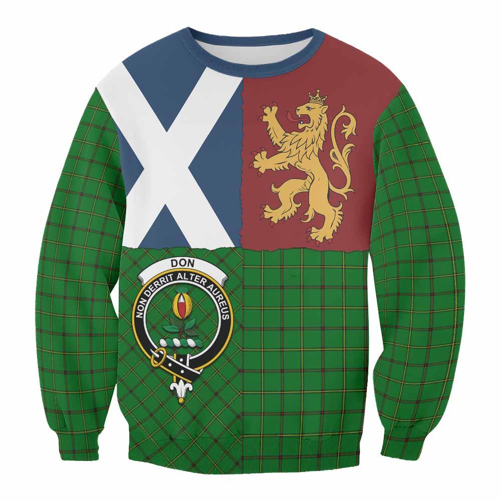 ScotsTee Shop Don Crest Tartan Sweatshirt with Lion Rampant Saltire Style