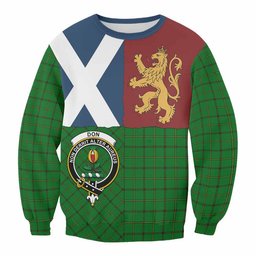 ScotsTee Shop Don Crest Tartan Sweatshirt with Lion Rampant Saltire Style