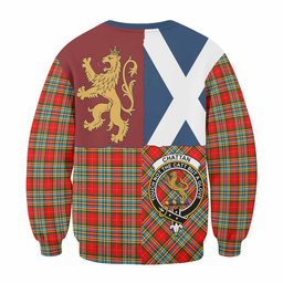 ScotsTee Shop Chattan Crest Tartan Sweatshirt with Lion Rampant Saltire Style