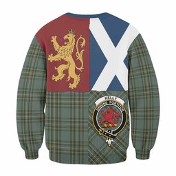 ScotsTee Shop Kelly Crest Tartan Sweatshirt with Lion Rampant Saltire Style