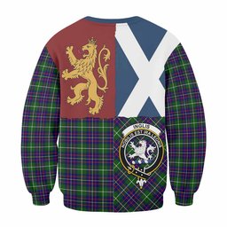 ScotsTee Shop Inglis Crest Tartan Sweatshirt with Lion Rampant Saltire Style