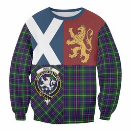 ScotsTee Shop Inglis Crest Tartan Sweatshirt with Lion Rampant Saltire Style