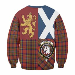 ScotsTee Shop Hepburn Crest Tartan Sweatshirt with Lion Rampant Saltire Style