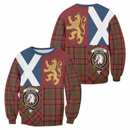 ScotsTee Shop Hepburn Crest Tartan Sweatshirt with Lion Rampant Saltire Style