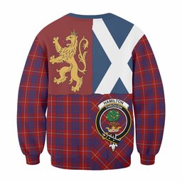 ScotsTee Shop Hamilton Crest Tartan Sweatshirt with Lion Rampant Saltire Style