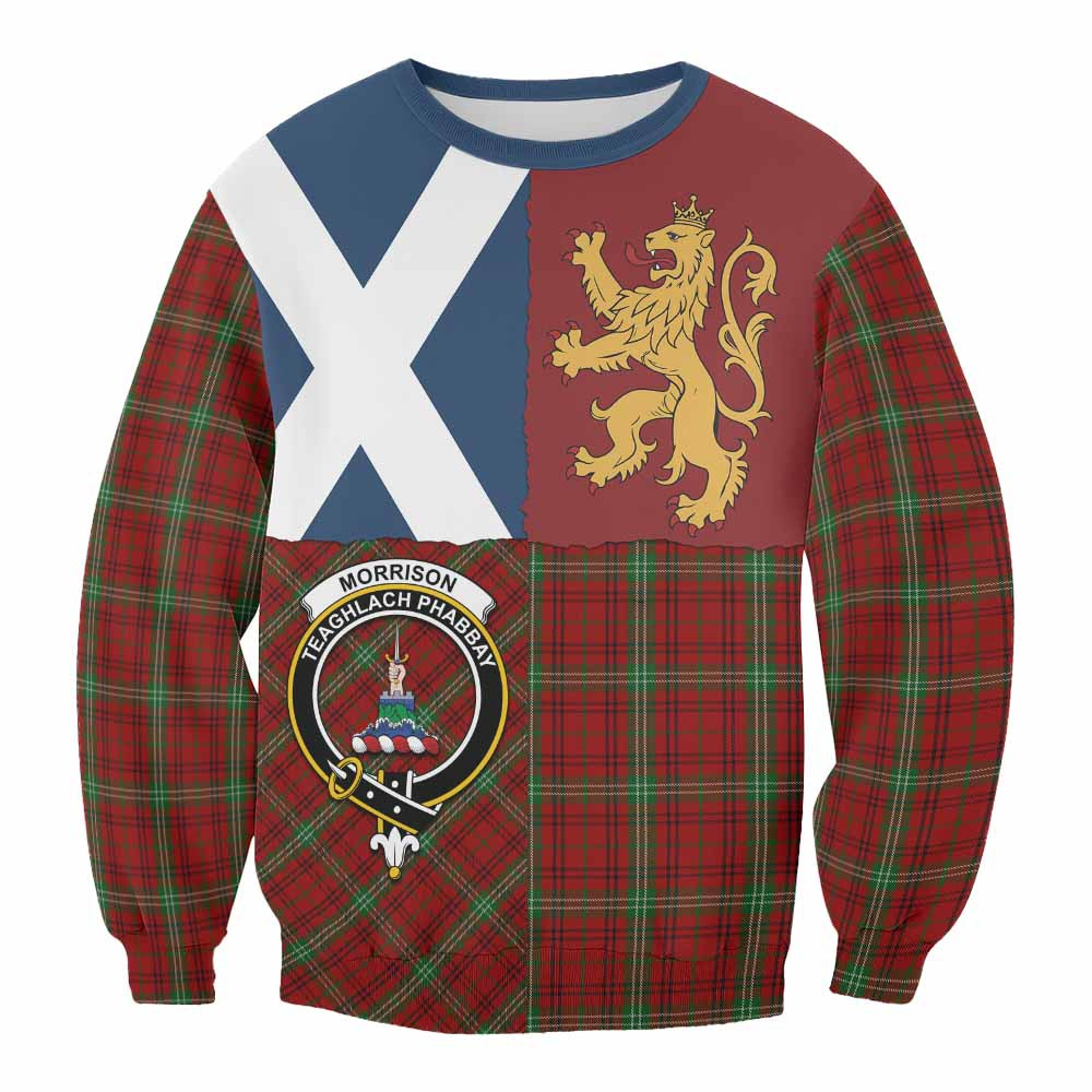 ScotsTee Shop Morrison Crest Tartan Sweatshirt with Lion Rampant Saltire Style