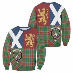 ScotsTee Shop Muirhead Crest Tartan Sweatshirt with Lion Rampant Saltire Style