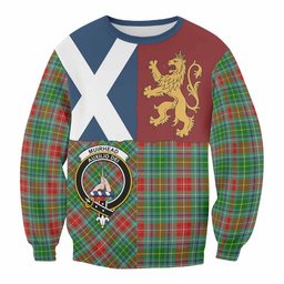ScotsTee Shop Muirhead Crest Tartan Sweatshirt with Lion Rampant Saltire Style
