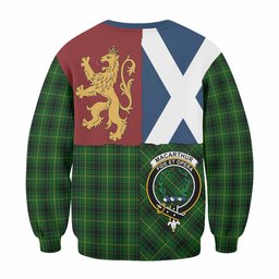 ScotsTee Shop MacArthur (McArthur) Crest Tartan Sweatshirt with Lion Rampant Saltire Style