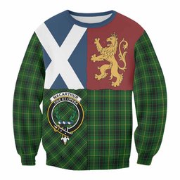 ScotsTee Shop MacArthur (McArthur) Crest Tartan Sweatshirt with Lion Rampant Saltire Style