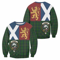 ScotsTee Shop Kennedy Crest Tartan Sweatshirt with Lion Rampant Saltire Style