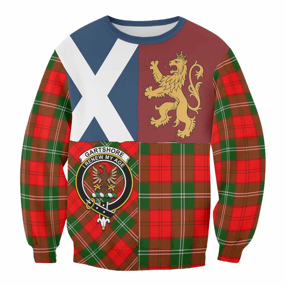 ScotsTee Shop Gartshore Crest Tartan Sweatshirt with Lion Rampant Saltire Style