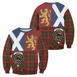 ScotsTee Shop Nesbitt (Nisbet) Crest Tartan Sweatshirt with Lion Rampant Saltire Style