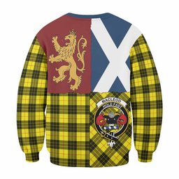 ScotsTee Shop MacLeod (McLeod) Crest Tartan Sweatshirt with Lion Rampant Saltire Style