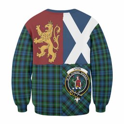 ScotsTee Shop Lyon Crest Tartan Sweatshirt with Lion Rampant Saltire Style