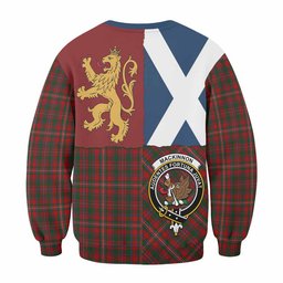 ScotsTee Shop MacKinnon (McKinnon) Crest Tartan Sweatshirt with Lion Rampant Saltire Style