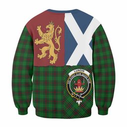 ScotsTee Shop Lundin Crest Tartan Sweatshirt with Lion Rampant Saltire Style