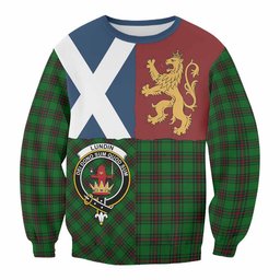 ScotsTee Shop Lundin Crest Tartan Sweatshirt with Lion Rampant Saltire Style