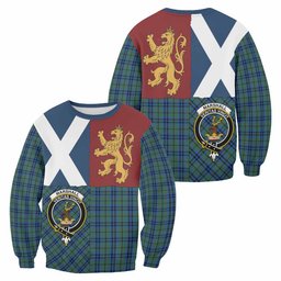 ScotsTee Shop Marshall Crest Tartan Sweatshirt with Lion Rampant Saltire Style