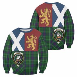 ScotsTee Shop Duncan Crest Tartan Sweatshirt with Lion Rampant Saltire Style