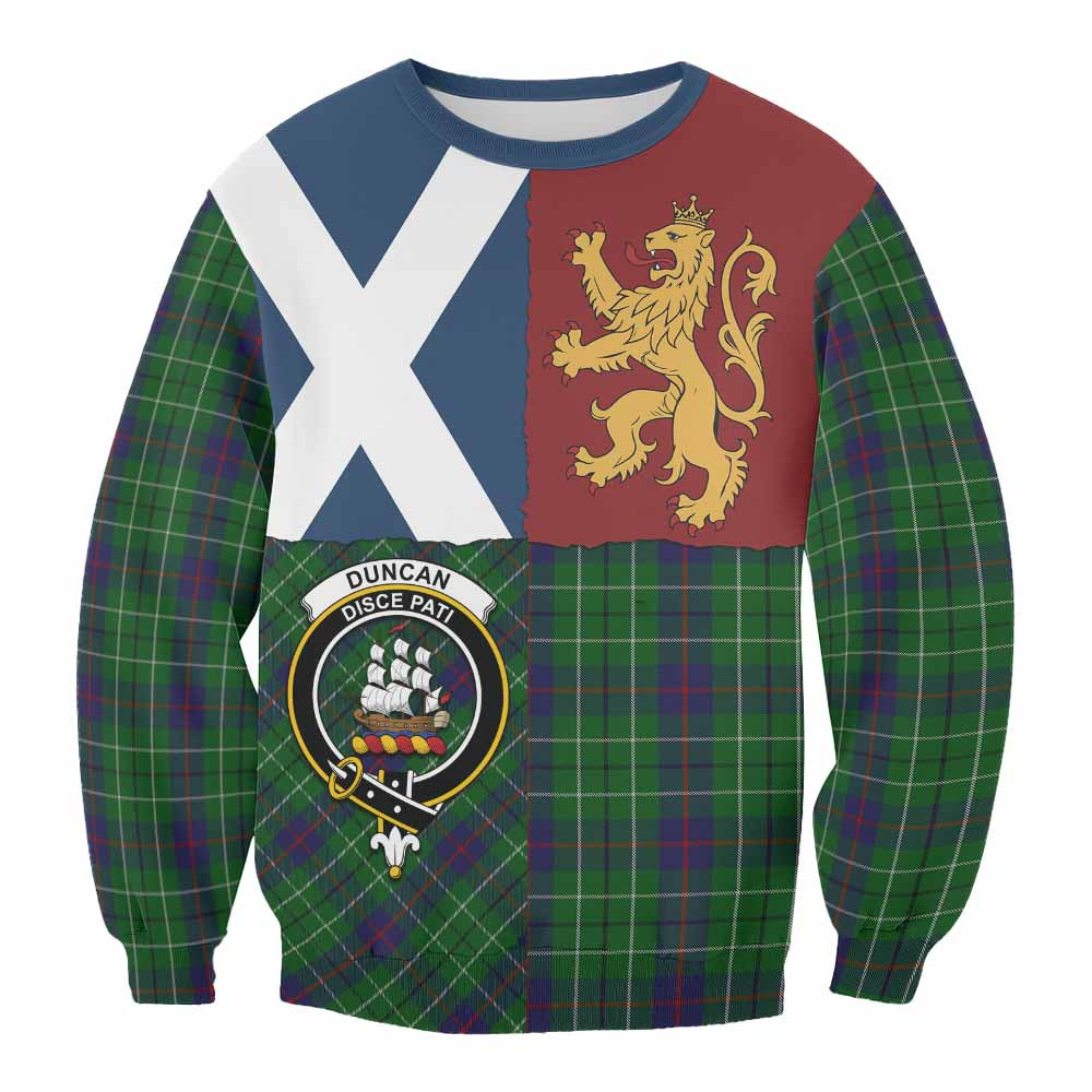ScotsTee Shop Duncan Crest Tartan Sweatshirt with Lion Rampant Saltire Style