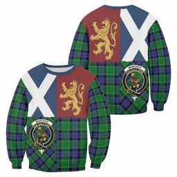 ScotsTee Shop Monteith Crest Tartan Sweatshirt with Lion Rampant Saltire Style