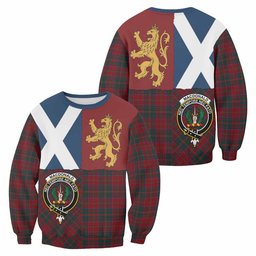 ScotsTee Shop MacDonald (McDonald) of Glencoe Crest Tartan Sweatshirt with Lion Rampant Saltire Style