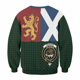 ScotsTee Shop Graham Crest Tartan Sweatshirt with Lion Rampant Saltire Style