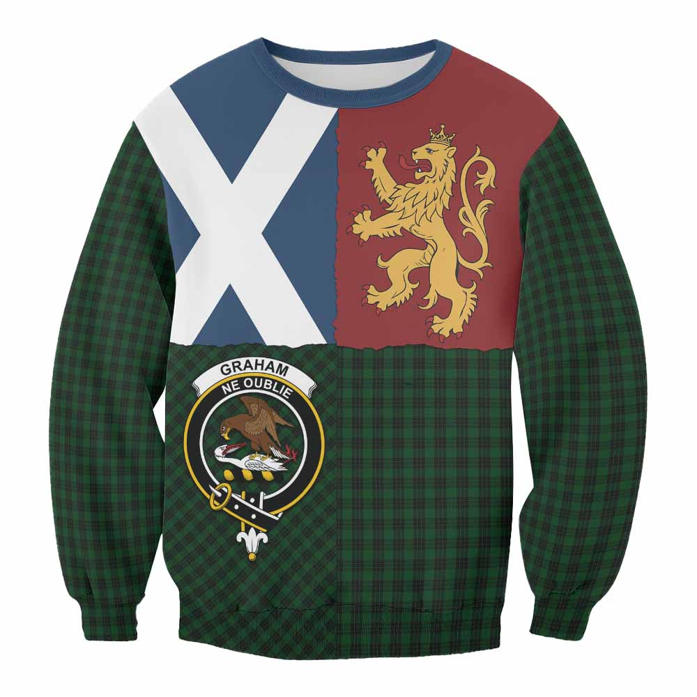 ScotsTee Shop Graham Crest Tartan Sweatshirt with Lion Rampant Saltire Style