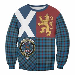 ScotsTee Shop MacCorquodale (McCorquodale) Crest Tartan Sweatshirt with Lion Rampant Saltire Style