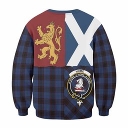 ScotsTee Shop Home (Hume) Crest Tartan Sweatshirt with Lion Rampant Saltire Style